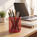 NEXARO PencilHolder™ Rouge – Porte-Crayon Design Métal | Bureau Épuré