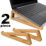 NEXARO WoodLift – Support pour ordinateur portable en bois, lot de 2 pièces
